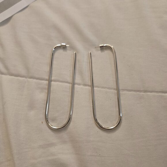 Jennifer Fisher Ruba Silver Plated Oval Hoop earrings - Picture 1 of 2